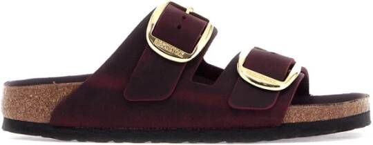 Birkenstock Stijlvolle Arizona Slides met Grote Gesp Purple Dames