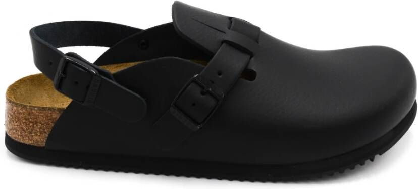 Birkenstock Stijlvolle Leren Muiltjes voor Comfort Black Heren