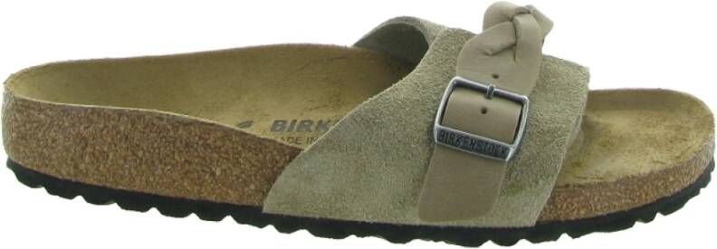 Birkenstock Stijlvolle Madrid Big Buckle Sandalen Beige Heren