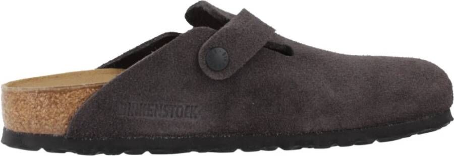 Birkenstock Velours Muiltjes met Metalen Afwerking Gray