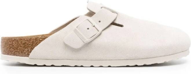 Birkenstock Stijlvolle Suede Klomp White Heren