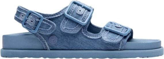 Birkenstock Stone Washed Denim Sandalen Blue Heren