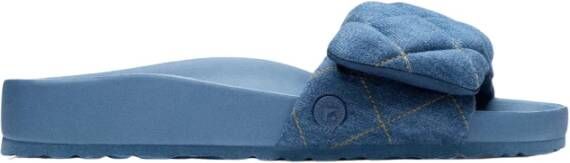 Birkenstock Stone Washed Denim Slippers Blue Dames