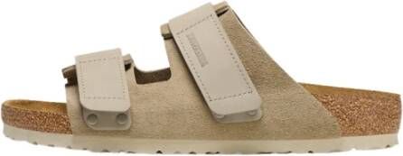 Birkenstock Su?de Slippers met Verstelbare Bandjes Beige Heren