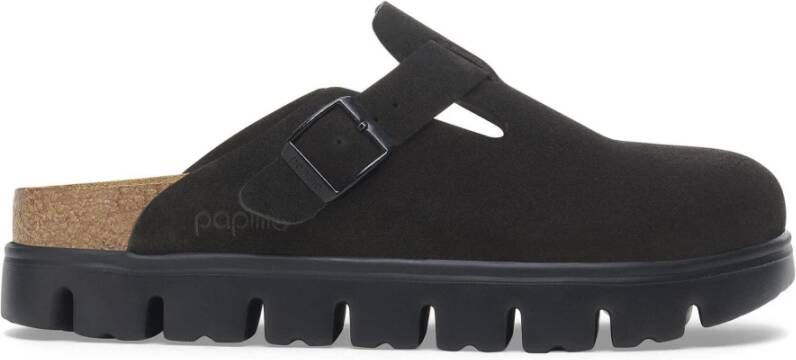 Birkenstock Suede Boston Sandaal voor dames Black Dames