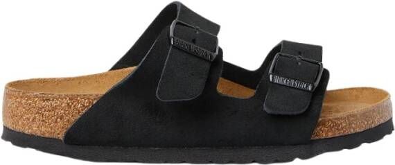 Birkenstock Suède Comfort Sliders Zwart Dames