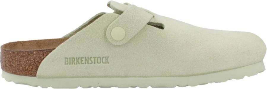 Birkenstock Suede Leather Mules Green Dames