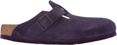 Birkenstock Suede Leren Boston Mule Purple Heren