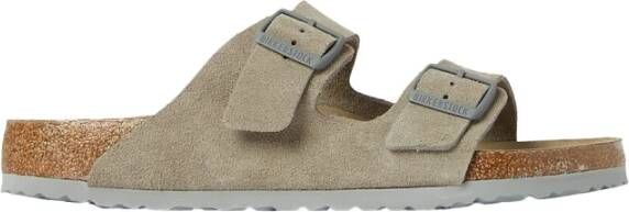 Birkenstock Suède Sandalen met Dubbele Gespsluiting Grijs Heren