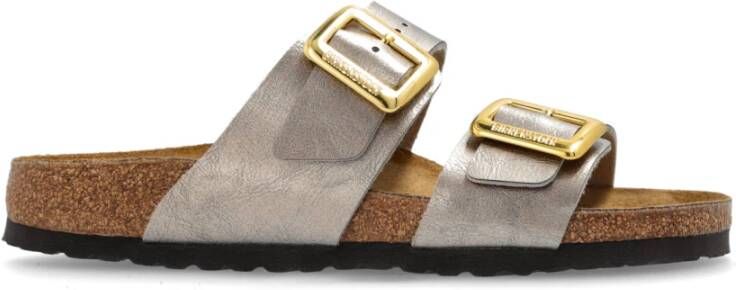 Birkenstock Sydney Cushion Buckle Slides Yellow Dames