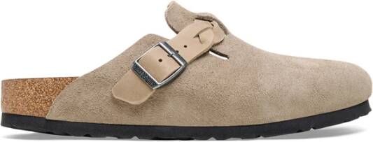 Birkenstock Taupe Gevlochten Leren Sandalen Beige Dames