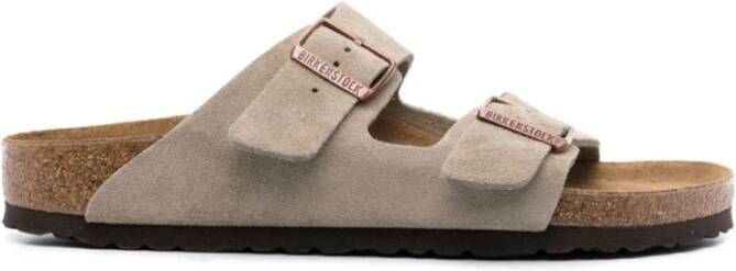 Birkenstock Taupe Suède Instap Sandalen Beige Heren