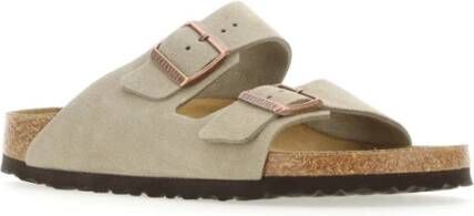 Birkenstock Taupe Suède Leren Sandalen Beige Heren