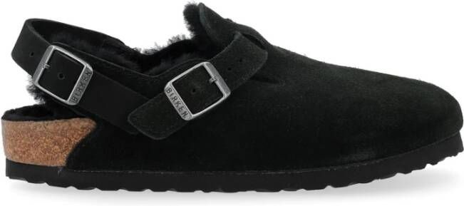 Birkenstock Tokio Schapenvacht Suède Clogs Black Dames