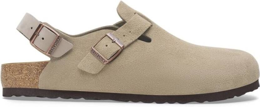 Birkenstock Tokio Taupe Suède Leren Sandalen Gray Heren