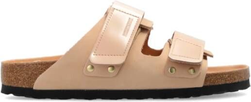 Birkenstock Nubuck Leren Sandalen met Verstelbare Banden Beige Dames