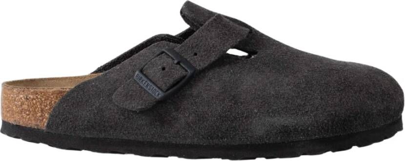 Birkenstock Veelzijdige Suède Leren Klomp Black Dames