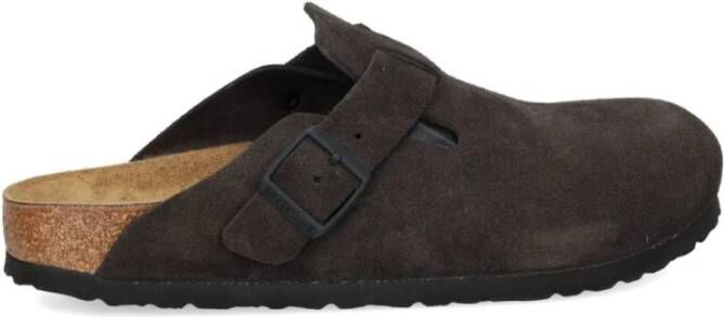 Birkenstock Velours Muiltjes met Metalen Afwerking Gray Heren