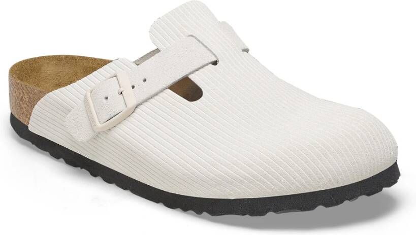 Birkenstock Witte Corduroy Boston Schoenen White Dames