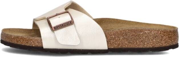 Birkenstock Witte Leren Slippers Catalina BS Dames White Dames