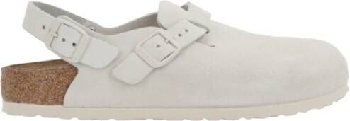 Birkenstock Witte Suède Hak Slingback Sandaal White Dames