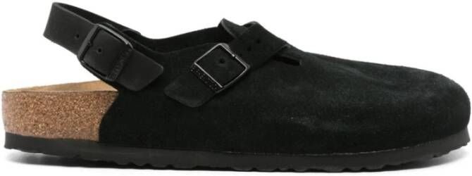 Birkenstock Zachte Suède Enkelband Klomp Black Heren