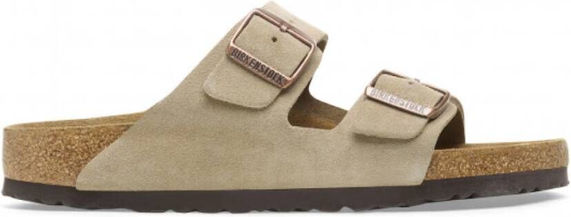 Birkenstock Zachte Suède Sandaal Beige Heren