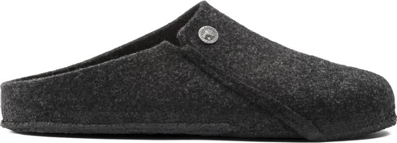 Birkenstock Zermatt wollen gevoelde smalle pantoffels Antraciet Gray Dames