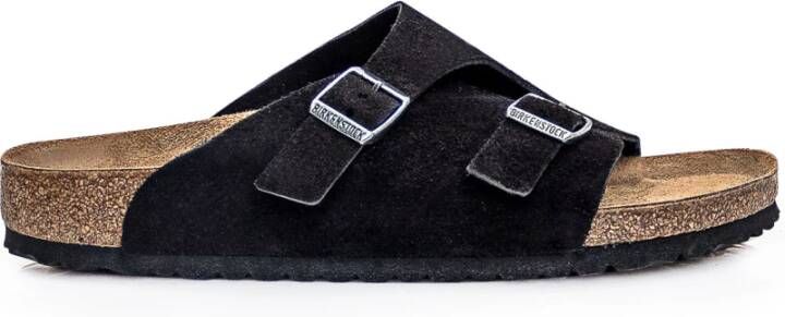 Birkenstock Zurich Suède Leren Sandalen Black Heren