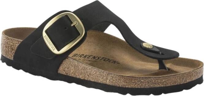 Birkenstock Zwarte Gizeh Big Sliders: Stijl en Comfort Zwart Dames