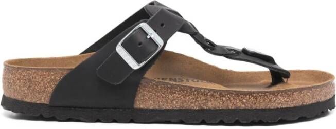 Birkenstock Zwarte Gizeh Open Teen Sandalen Zwart Dames