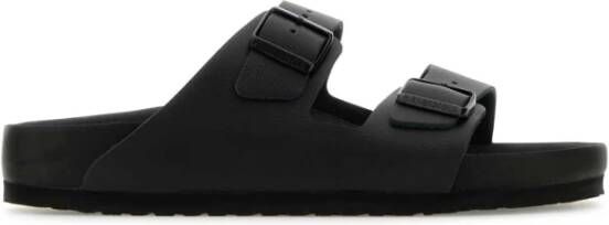 Birkenstock Zwarte leren Arizona slippers Black Heren