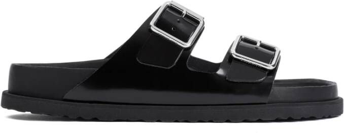 Birkenstock Zwarte Leren Sandalen Ss24 Stijl Black Heren