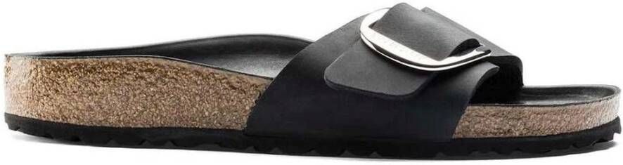 Birkenstock Zwarte Madrid Platte Sandalen Vrouwen Black Dames