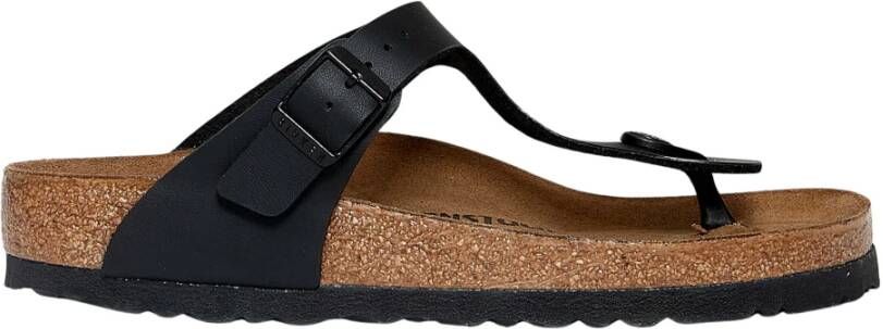 Birkenstock Zwarte Nubuck Sandaal met Kurken Voetbed Black Dames