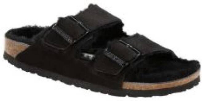 Birkenstock Zwarte platte schoenen Black Dames