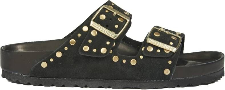 Birkenstock Zwarte platte schoenen Black Dames