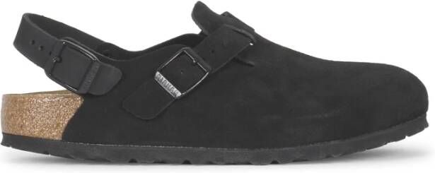 Birkenstock Zwarte platte schoenen Tokio II Black Dames