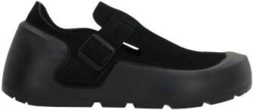 Birkenstock Zwarte Platte Slipper Diepblauwe Zool Black Heren