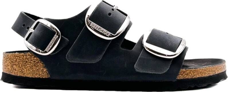 Birkenstock Zwarte Sandaal Milano Collectie Black Dames