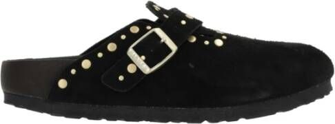 Birkenstock Zwarte Studs Suède Muiltje Sandalen Black Dames