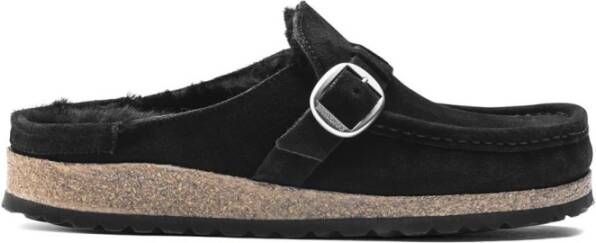 Birkenstock Zwarte Leren Pantoffels Herfst Winter Black