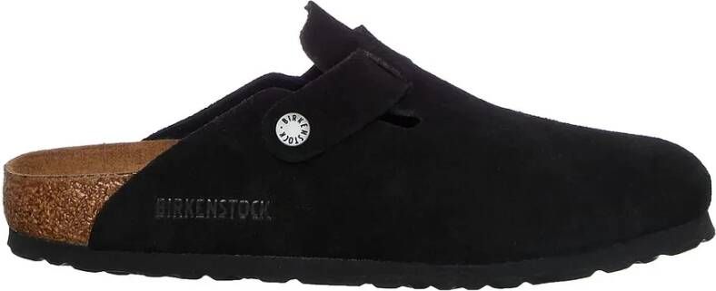 Birkenstock Zwarte Suède Leren Sandalen Black Heren