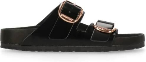 Birkenstock Zwarte Suède Leren Slipper met Banden Black Dames