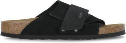 Birkenstock Zwarte Suède Leren Slippers Black Heren