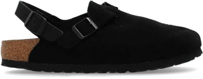 Birkenstock Zwarte Suède Sandalen met Zilveren Beslag Black