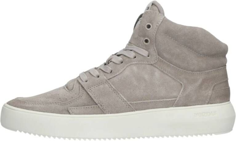 Blackstone Beige Suede High Top Sneakers Gray Heren