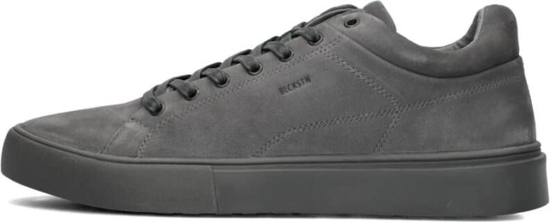 Blackstone Grijze Nubuck Lage Sneakers Gray Heren