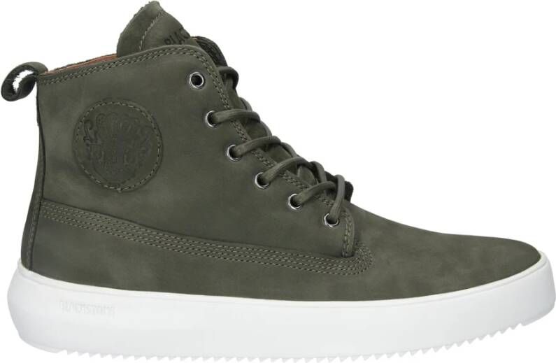 Blackstone Premium Leren Hoge Top Sneaker Green Heren