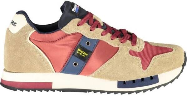 Blauer Beige Sportschoenen met Contrasterende Accenten Multicolor Heren